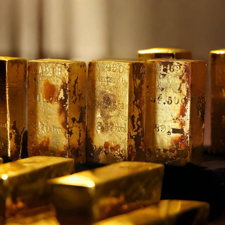rusty-gold-gold-ingots-neatly-arranged-displayed-individually