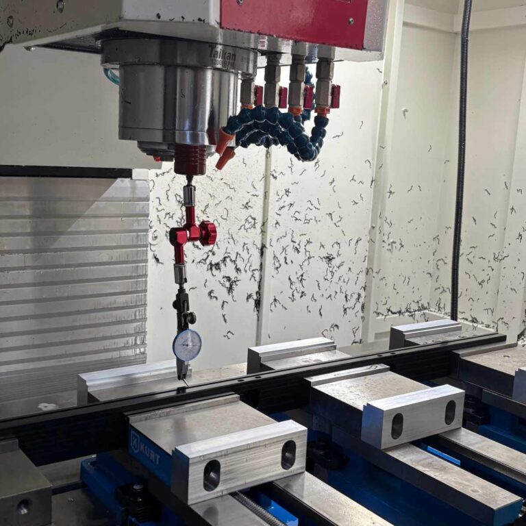 High-precision CNC machining setup ensuring accuracy in aluminum parts