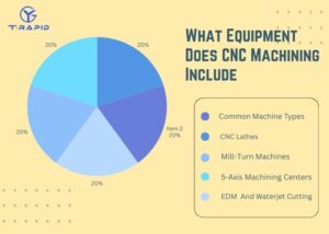 Pie chart showing key CNC machining equipment types in the cnc machining industry