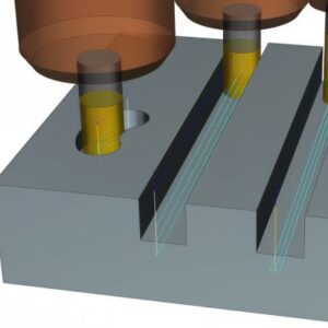 Slot milling operation in aerospace machining for grooves