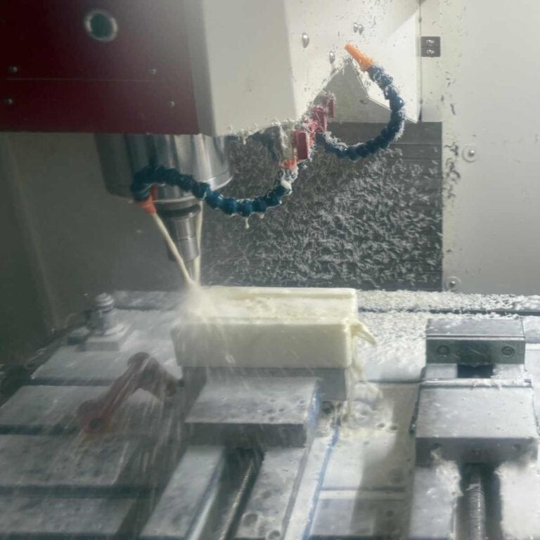 CNC milling process used in rapid prototyping to create functional test parts