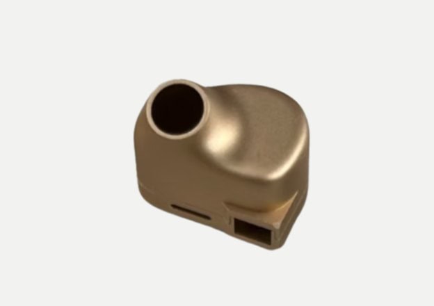 Custom CNC machined copper housing with complex curved geometry