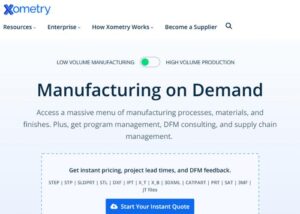 On-demand CNC machining and manufacturing services platform screenshot