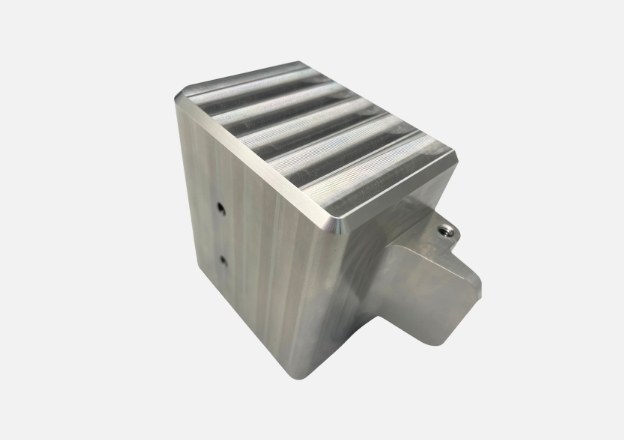 Precision CNC machined stainless steel 304 component with ribbed surface