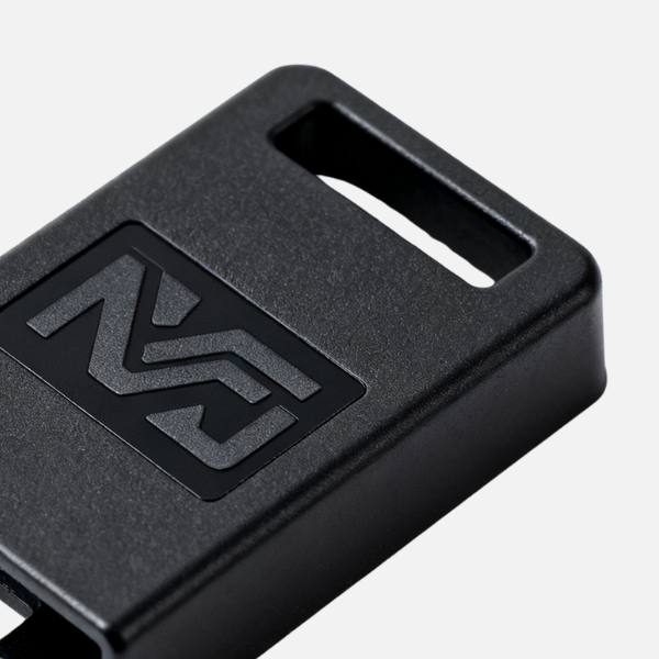 Rectangular plastic injection moulding part with pad printing, showing a clear and durable logo surface finish