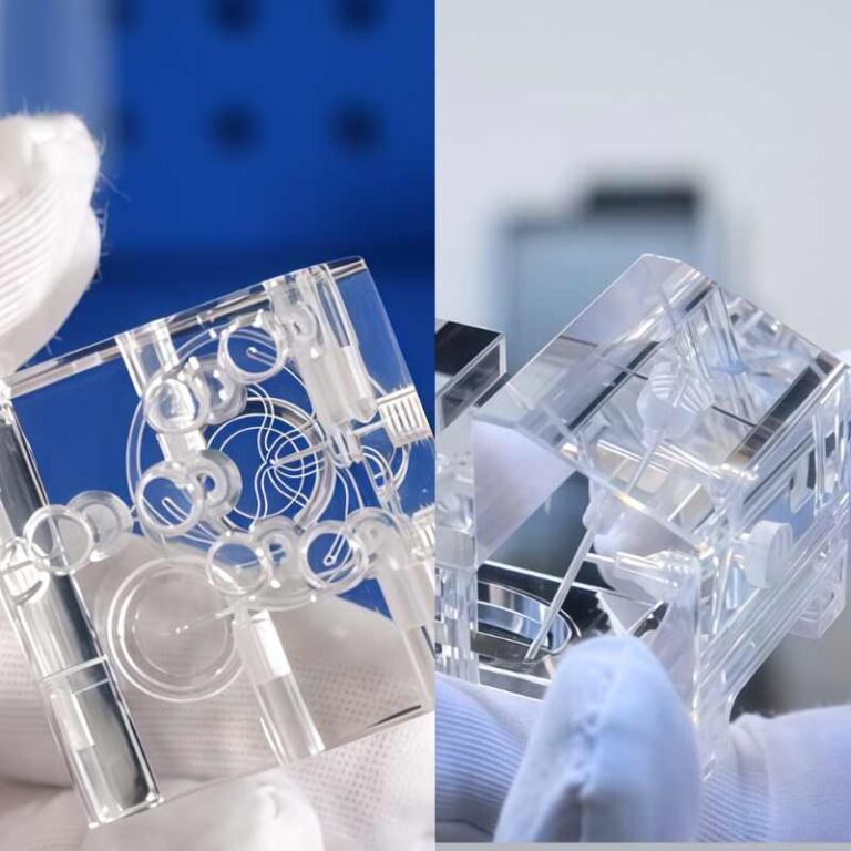 Comparison of clear acrylic and clear plexiglass sheets showing transparency and surface clarity