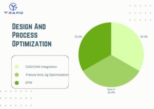 DFM principles for machining titanium, showing optimized part design and manufacturing workflow