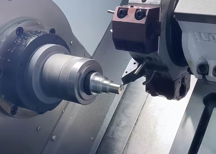 Precision CNC turning producing round metal components with ±0.01 mm tolerance