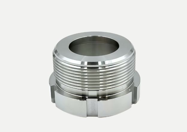 Stainless steel threaded housing machined for industrial applications