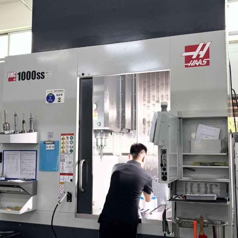 5-axis CNC milling machine showing key CNC machine parts in TiRapid workshop in China