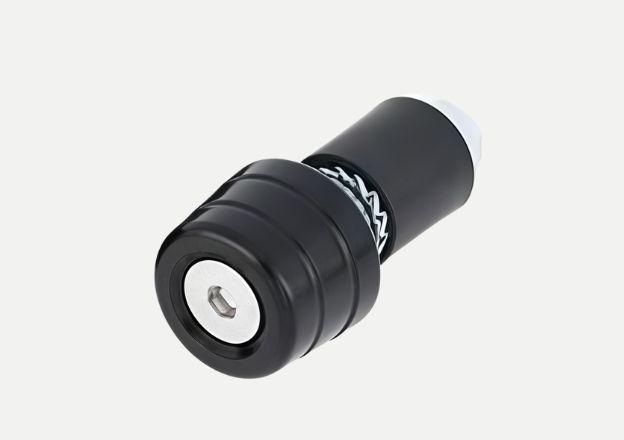 CNC turned 6061 handle grip base with knurling