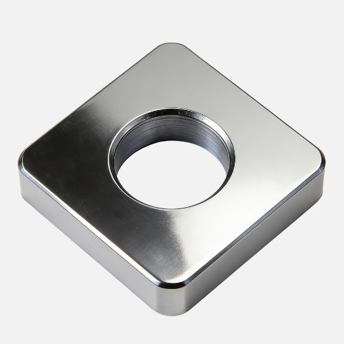 6061 aluminum CNC machined part with polished surface finish, single finish display