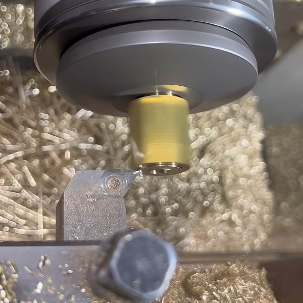 Precision CNC turning of brass cylindrical parts with tight tolerances