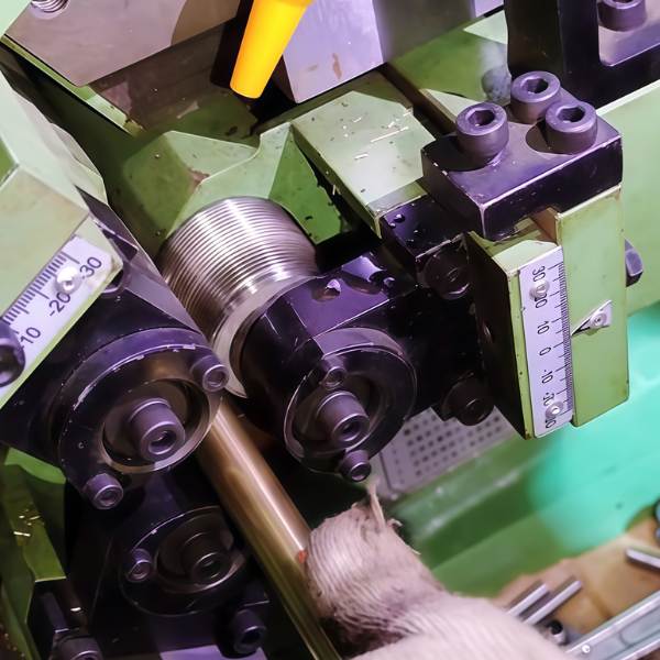 Precision thread cutting and rolling on brass components for smooth assembly