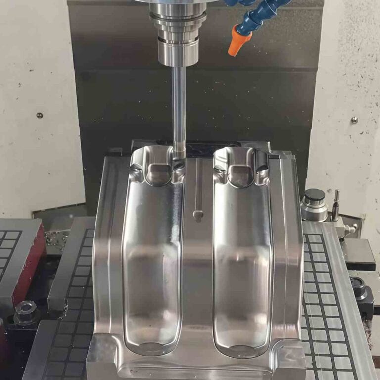 CNC milling process machining a 6063 aluminum prototype base