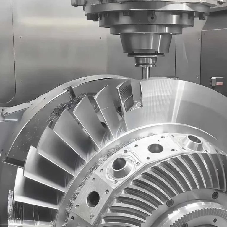 5-axis milled 6063 aluminum blisk component produced as aluminum prototypes