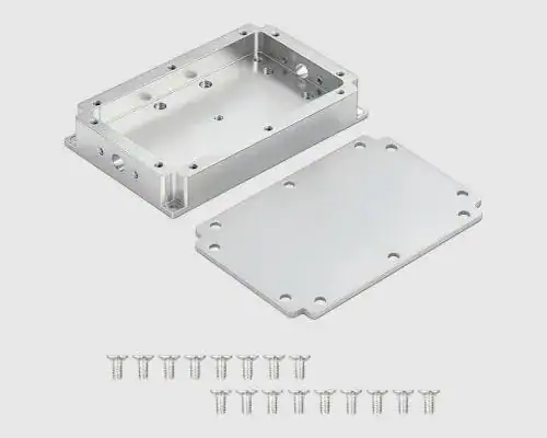 采用 CNC 加工的 6061 铝制射频通信屏蔽外壳，适用于工业电子应用