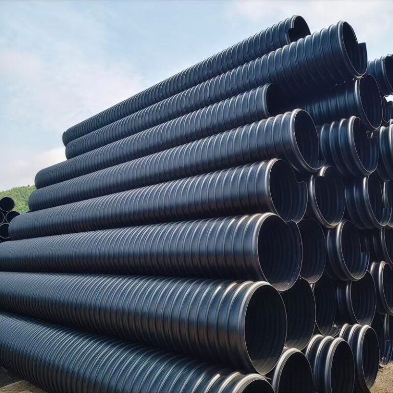 Steel belt pipes demonstrating stiffness of material for load resistance and structural stability