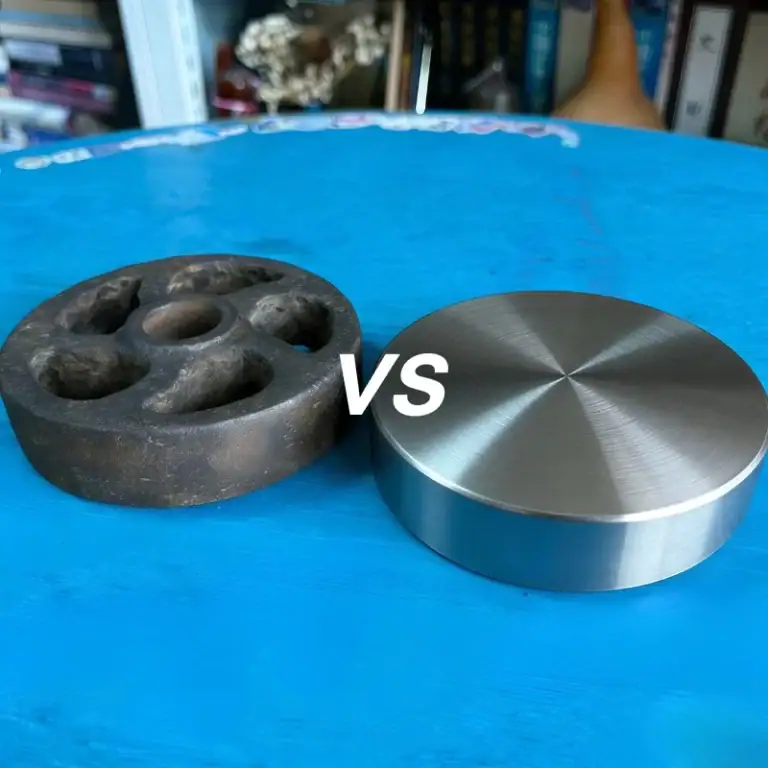 Material properties comparison between cast iron and steel including strength hardness and carbon content