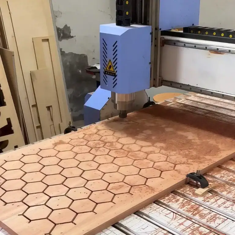 CNC routing on wood for decorative panel fabrication