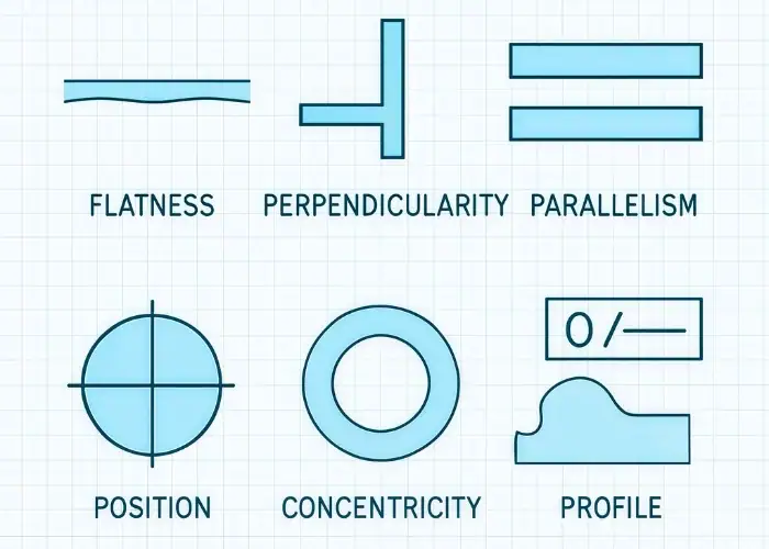 gdt applications in cnc machining showing flatness roundness and concentricity