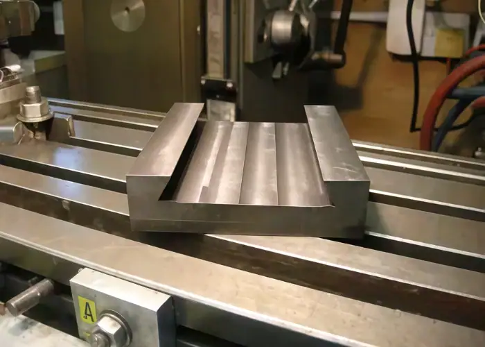 Semi-finished 6063 aluminum alloy part with a machined dovetail groove