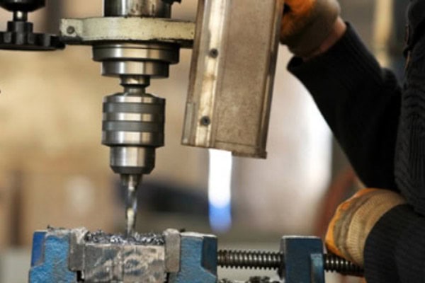 This is a picture of a bench drill for drilling metal.