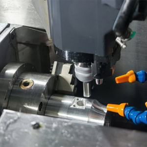CNC machining center with rotary axis