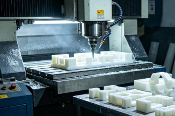 CNC machining of plastic parts and finished product display