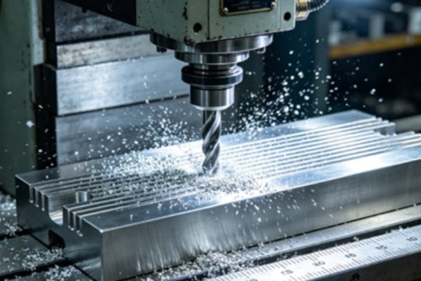 This is a picture of a CNC milling machine performing high-speed milling.
