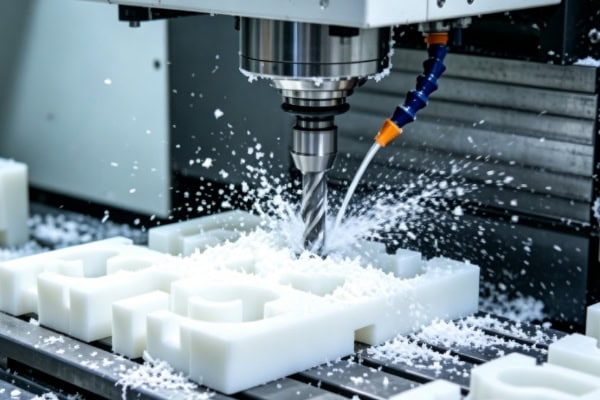 POM plastic sheet multi-station milling process site