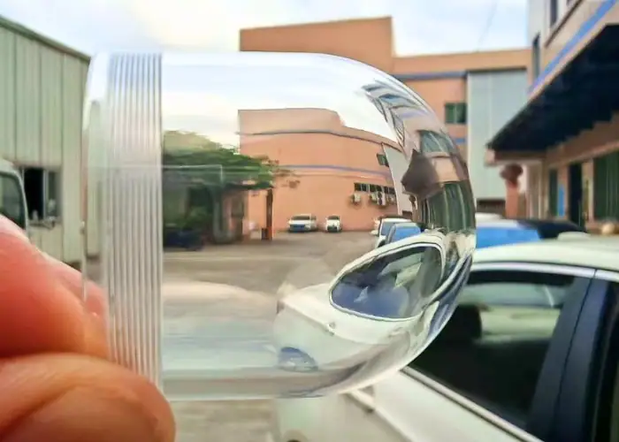Clear acrylic part after polishing with high transparency surface finish