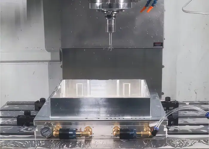 CNC milled 6061 aluminum electronic enclosure part