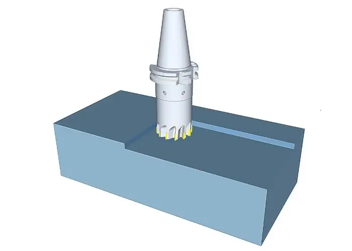 Isometrische Testaufnahme eines Stirnfräsprozesses