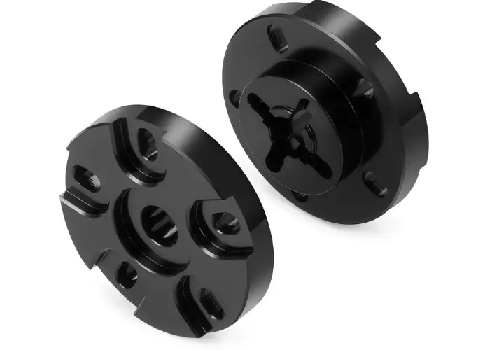 Hard coat anodized industrial equipment parts with black precision-machined finish