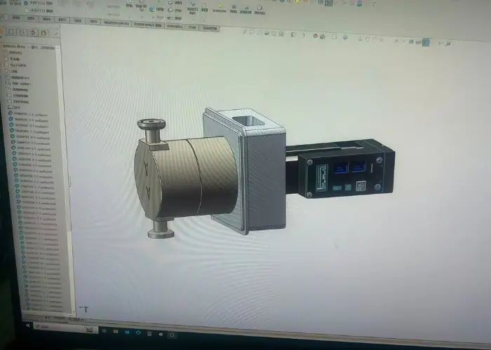 STEP format 3D model of industrial micro metering pump assembly