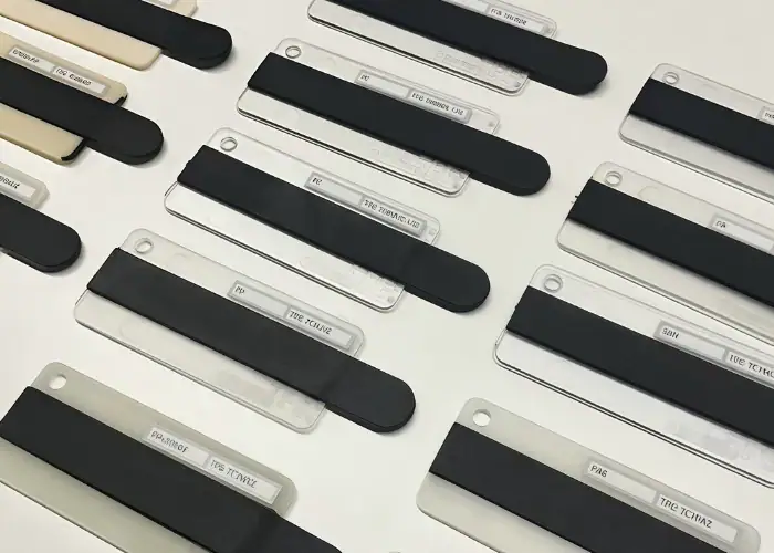 TPE and ABS overmolded injection molded sample part
