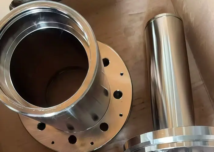 Type III anodized aluminum flanged sleeve structural part