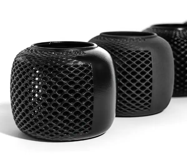 Vapor smoothed 3D printed PA12 nylon part