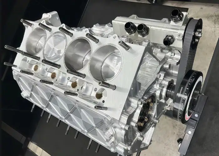 7075 aluminum alloy engine cylinder block for high-strength automotive or aerospace applications