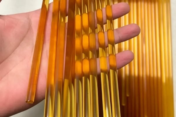 Amber transparent PU plastic rods for CNC machining