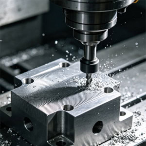 Image of a machine tool spindle performing drilling operation.