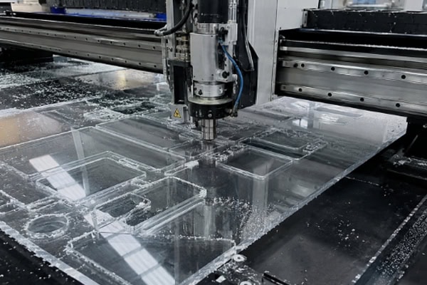 Automated cutting of acrylic sheets on site