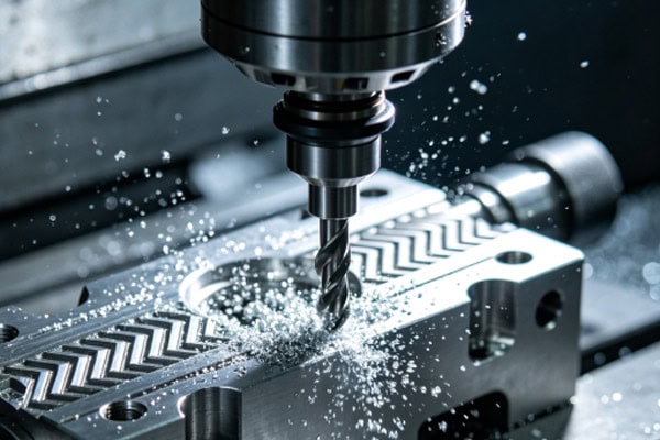 Scene diagram of CNC milling of mechanical parts