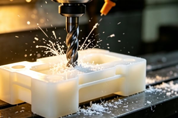 CNC machine tool machining of white engineering plastic parts