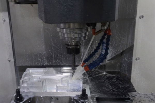 Images of Plastic Workpiece Milling on a CNC Milling Machine.