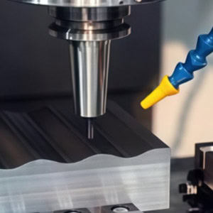Image of the spindle unit performing cutting.