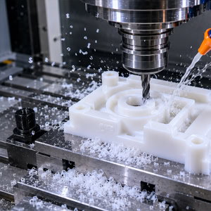 CNC machining of plastic parts with coolant