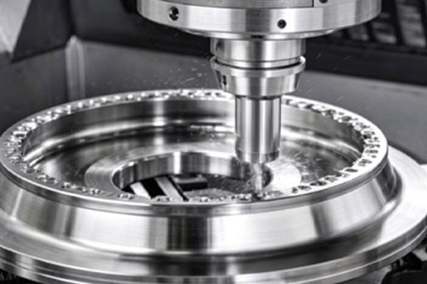 Images of milling operations performed by large CNC machining centers.