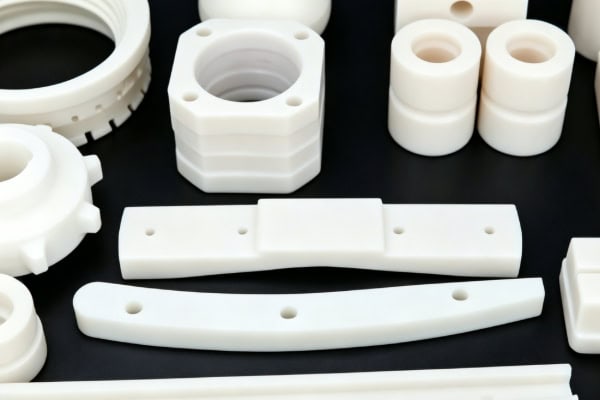 White PTFE/Nylon CNC machined mechanical parts
